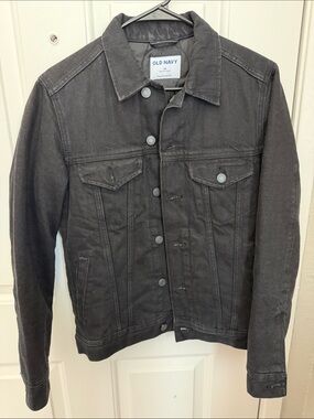 Old Navy Men's Charcoal Black Denim Jacket